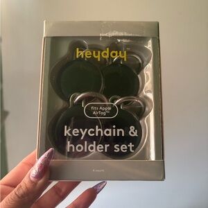 Apple AirTag 4pk silicone keychain heyday black